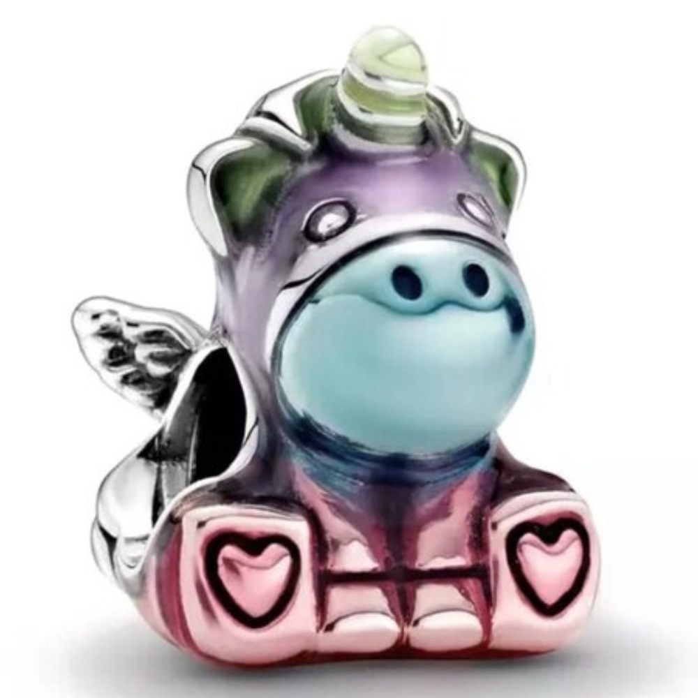 Unicorn Charm, S925 Silver Stamped Charm, Charm for Bracelet, fits Pandora Charm